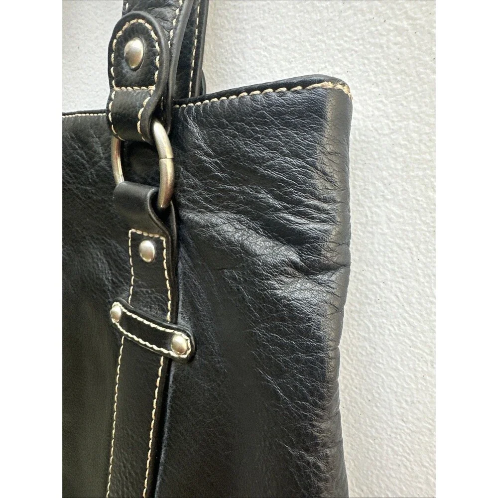 Coldwater Creek Brown Pebble Leather Shoulder Bag #91845 Purse 16”x11”x5”